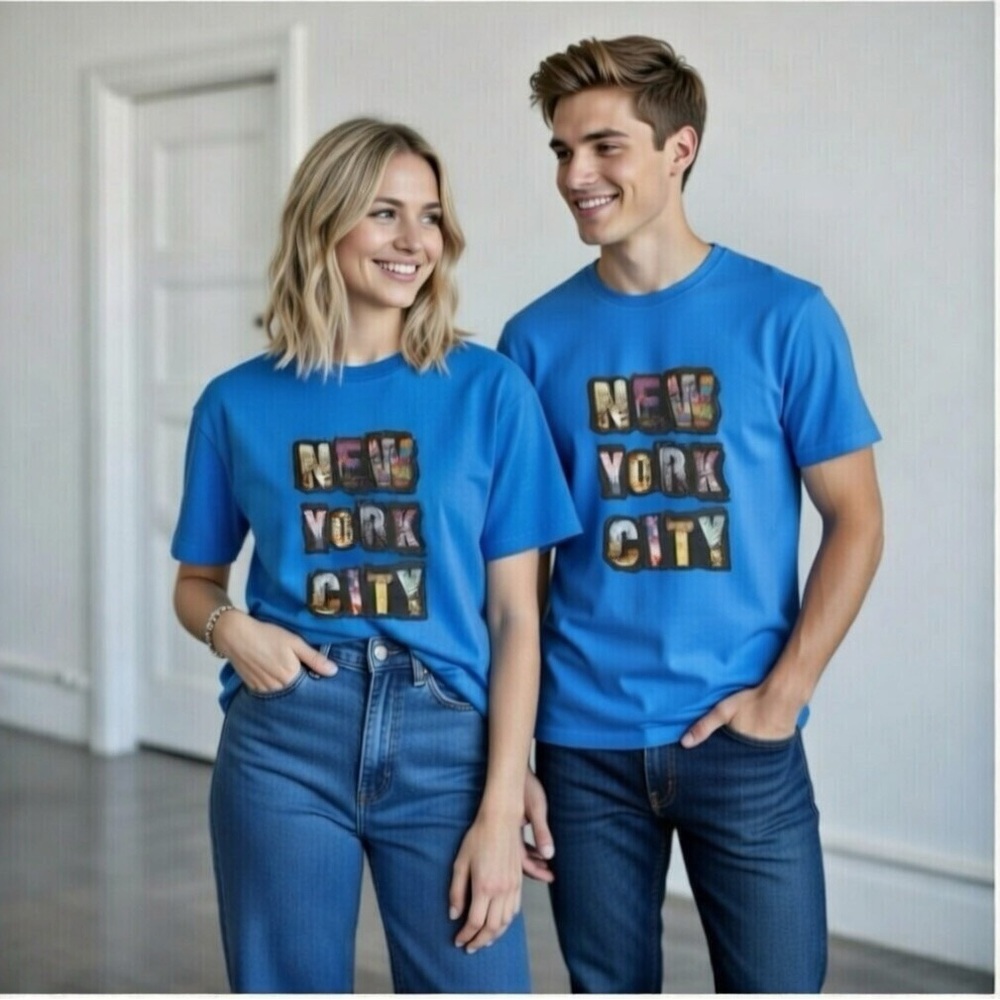Unisex’s Blue Graphic Tee - New York City